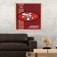 Сан Франциско 49ерс-ретро лого плакат за стена, 22.375 34