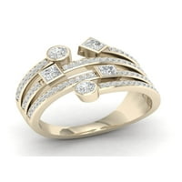 5 8кт ТДВ диамантен 10к жълт златен моден пръстен