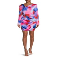 Кендъл + асиметричната Плисирана сатенена рокля на Кайли Джуниър