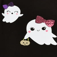 Бебе и малко дете момичета Хелоуин Дълъг ръкав призрак тениска, размери 12м-5т
