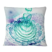 Дизайнарт гланц Светло синьо фрактално цвете - флорална възглавница за хвърляне-18х18