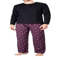Мъжки пижама комплект пижама За Мъже пижама комплект с памучен плетен Мъжки пижама панталони и тениска с