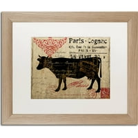Търговска марка изобразително изкуство Париж ферми и платно изкуство по цвят Пекарна, бял мат, бреза рамка