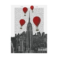 Марка изобразително изкуство Емпайър Стейт Билдинг и балони с горещ въздух платно изкуство ФАБ фънки