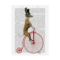 Изобразително изкуство 'Грейхаунд на червено пени фартинг колело' платно изкуство от фънки фънки