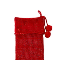 Празнично Време Джъмбо Червено Плетено Чорапче, 36