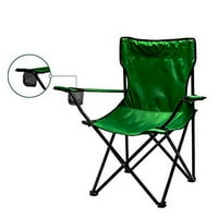 Овенте Открит преносим сгъваем стол със стоманена рамка за рамо и държач за чаши, лек компактен лесен за