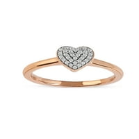 Имперски 10к Розово Злато 1 10к ТДВ диамантено сърце клъстер пръстен за жени