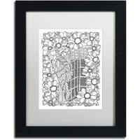 Търговска марка изобразително изкуство кълвач платно изкуство от Кати г. Аренс, бял мат, черна рамка