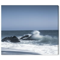 Уинууд студио Морски и крайбрежни принтове 'Куро Карденал-разбиваща вълна любов' крайбрежие-Синьо, кафяво