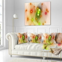 Дизайнарт оранжеви фрактални светлини в мъгла - абстрактна възглавница за хвърляне - 18х18