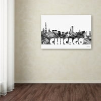 Търговска марка изобразително изкуство 'Чикаго Илинойс Скайлайн бг-2' платно изкуство от Марлийн Уотсън