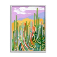 Ступел индустрии модерни пустинни пейзажи кактус растения Живопис сива рамка изкуство печат стена изкуство,