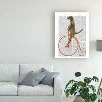 Изобразително изкуство 'Сурикат върху оранжев Пени фартинг' платно изкуство от фънки фънки