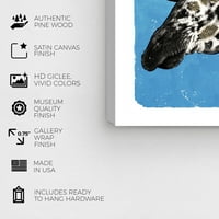 Уинууд студио Животни стена платно изкуство печат 'в Слънцето жираф' зоопарк и диви животни-Синьо, черно