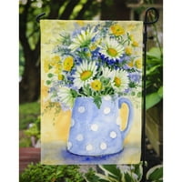 Каролини съкровища БМБО0730ГФ сини и жълти цветя от Морийн Бонфилд флаг градина Размер Малък, Многоцветен