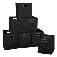 Сгъваем домашен комплект за съхранение на сгъваеми контейнери за съхранение на плат-черен