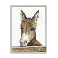 Ступел Индъстрис бебе магаре портрет очарователни ферма животно сив рамка, 14, дизайн от Джордж Дяченко