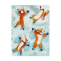 Търговски марки изобразително изкуство 'снежни ангелски кучета' платно изкуство от Черил Бартли