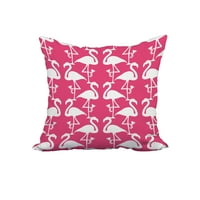 Фламинго сърце Мартини розов тропически печат декоративна Полиестерна възглавница с ленена текстура