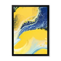 Дизайнарт абстрактна композиция в синьо и жълто