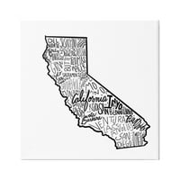 Ступел индустрии Калифорния държавни градове Типография карта галерия за графично изкуство увити платно печат