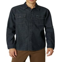Мъжки Дълъг ръкав наследство дънкова риза-размери ХС до 4ХБ