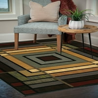 Обединени тъкачи на Америка геометрични модерни килими, дим синьо
