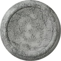 Екена Милуърк 1 2 од 3 4 П Карлсбад таван медальон, ръчно рисуван ултра чисто бял пращене