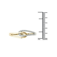 1 10к ТДВ диамант 10к жълто злато заключващи бримки мода пръстен
