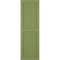 Екена Милуърк 15 в 71 х вярно Фит ПВЦ Две панел Шеврон модерен стил фиксирани монтажни щори, мъх зелен