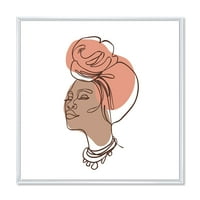 Дизайнарт 'един ред портрет на афроамериканка четвърта' модерна рамка платно за стена арт принт