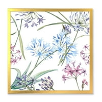 Дизайнарт 'трептящи летни диви цветя на бял фон' традиционна рамка Арт Принт