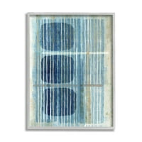 Ступел индустрии ретро мод форми синьо бежови ивици модерна живопис, 20, дизайн от флора Кота