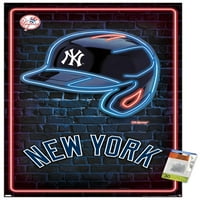 Ню Йорк Янкис-неонов стенен плакат за каска с щифтове, 22.375 34