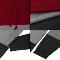 Чама Дамски Плюс Размер Цвят Блок Качулки Суитчъри Дълъг Ръкав Пуловер Туника Върхове