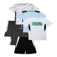 Анд Бойс активна тениска, потник и шорти комплект от 6 части, размери 4-16