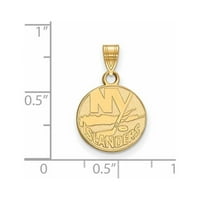 14к жълто злато НХЛ Логоарт Ню Йорк Айлендърс малък висулка