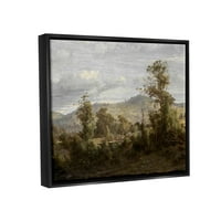 Класическа Природа Гора Изглед Пейзаж Живопис Струя Черно В Рамка Изкуство Печат Стена Изкуство