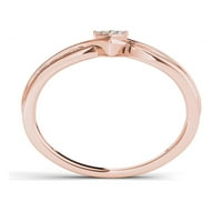 Карат Т. в. диамант Кайт-форма клъстер 10кт Розово злато годежен пръстен