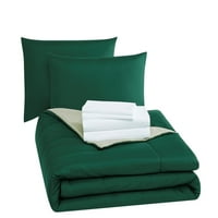 Основни елементи зелено легло в чанта Утешител комплект с чаршафи, кралица