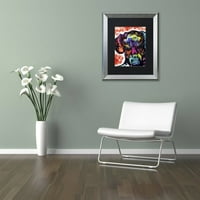 Търговска марка изобразително изкуство Докс платно изкуство от Дийн Русо, Черен мат, сребърна рамка