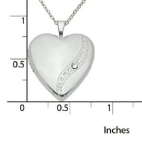 Първичен Сребърен стерлингов Сребърен родиево покритие кристален медальон сърце с кабелна верига Форзантина