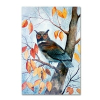 Изобразително изкуство 'бухал и есенни листа' платно изкуство от Ари Райнхард Тейлър