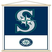 Сиатъл Маринърс - лого плакат за стена с магнитна рамка, 22.375 34