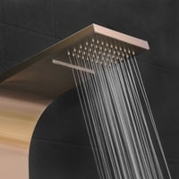 Неръждаема стомана душ кула панел Система Спа валежите водопад душ главата в бронз покритие с ръчна пръчка