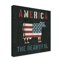 Изобразително изкуство' американска ферма крава ' платно изкуство от Майкъл Мулан