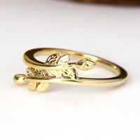 Бижутериклуб 14к злато над сребърен лист приятелство пръстен за жени