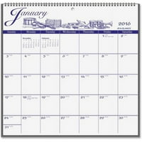 С един поглед Ааг илюстратори месечен Хартиен стенен календар-син