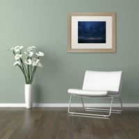 Търговска марка изобразително изкуство съзерцателен Залез платно изкуство от Курт Шафър, бял мат, бреза рамка